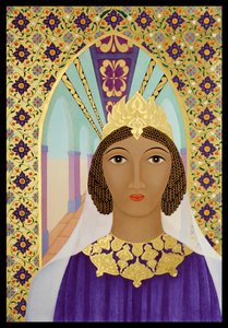 Rainha Esther, 2014 (têmpera de ovo e ouro de 24k sobre madeira)