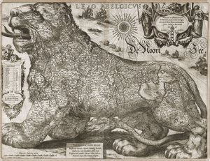 Leo Belgicus - mapa dos Países Baixos (1611)