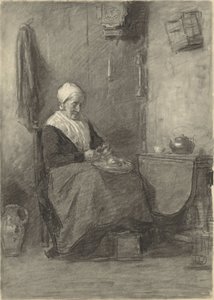 Mulher agricultora no interior de Johan Antonie de Jonge