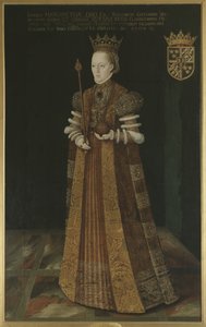 Marguerite Lejonhufvud, Rainha Consorte da Suécia, segunda esposa de Gustavus I Vasa - Rainha Margaret Leijonhufvud da Suécia (1516-1551), por Uther, Johan Baptista van (activo 1562-1597). Óleo sobre tela. Tamanho: 195x121 cm. Museu Nacional de Estocolmo de Johan Baptista van (active 1562 1597) Uther