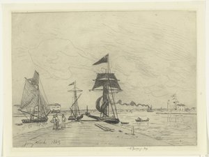 Jetty em Honfleur de Johan Barthold Jongkind
