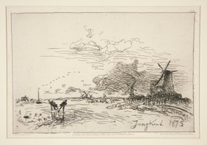 Canal de Hollande, pr?s de Rotterdam (Hiver) [Holland Canal, perto de Rotterdam (Inverno)]