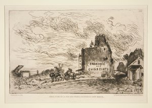 Demolitions de la Rue des Francs-Bourgeois Saint-Marcel (Demolição na Rue des Francs-Bourgeois Saint-Marcel) de Johan Barthold Jongkind