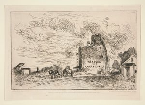 Demolitions de la Rue des Francs-Bourgeois Saint-Marcel (Demolição na Rue des Francs-Bourgeois Saint-Marcel) de Johan Barthold Jongkind