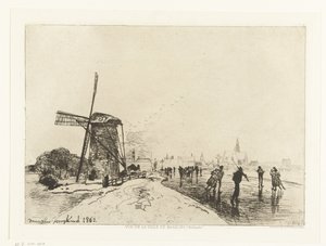 Vista de Maassluis
Vue de la ville de Maaslins (Hollande) (título da série) de Johan Barthold Jongkind