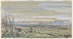 Vista de uma paisagem plana de Johan Barthold Jongkind