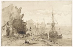 Vista do porto no estrangeiro de Johan Barthold Jongkind