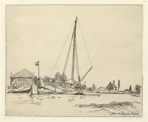 O navio atracado
Seis rostos holandeses (título da série) de Johan Barthold Jongkind