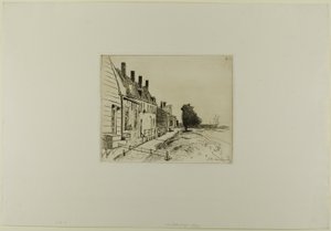 Casas ao longo do canal, de Livro de seis gravuras, vistas da Holanda de Johan Barthold Jongkind