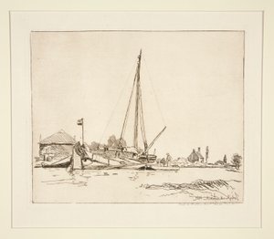La Barque amar?e (O Barco Amarrado) de Johan Barthold Jongkind