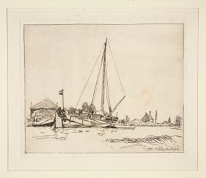 La Barque amarr?e (O Barco Ancorado) de Johan Barthold Jongkind