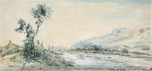 Paisagem pelo rio Le Drac perto de Grenoble de Johan Barthold Jongkind