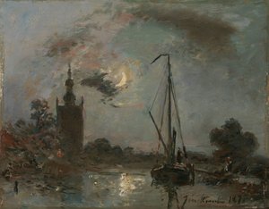 Overschie à luz da lua de Johan Barthold Jongkind
