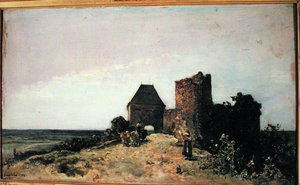 Ruínas do Castelo de Rozemont (Nièvre) 1861 de Johan Barthold Jongkind