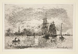 Pôr do Sol - Porto d de Johan Barthold Jongkind