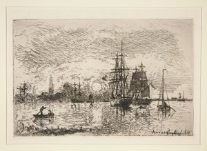 Pôr do Sol - Porto d de Johan Barthold Jongkind
