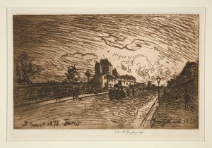 Saída da Casa de Cochim (Faubourg Saint-Jacques) de Johan Barthold Jongkind