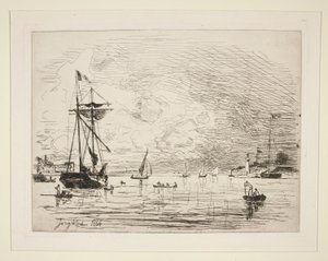 Saída do Porto de Honfleur de Johan Barthold Jongkind