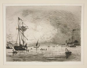 Sortie du Port de Honfleur (Saída do Porto de Honfleur) de Johan Barthold Jongkind