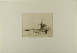 O caminho de reboque, de Livro de seis gravuras, vistas da Holanda de Johan Barthold Jongkind