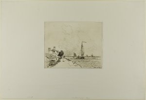 Os dois barcos à vela, de Livro de seis gravuras, vistas da Holanda de Johan Barthold Jongkind