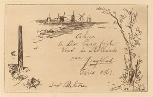 Página de rosto (Título do caderno de seis gravuras) de Johan Barthold Jongkind