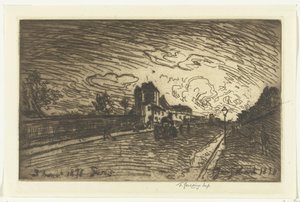 Saída do hospital de Cochim (Faubourg Saint-Jacques, Paris) de Johan Barthold Jongkind