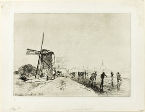 Vista da cidade de Maassluis de Johan Barthold Jongkind