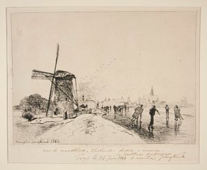Vista da cidade de Maaslins (Holanda) de Johan Barthold Jongkind