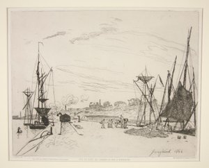 Vista do Porto para a Ferrovia? Honfleur (Vista do Porto da Ferrovia de Honfleur) de Johan Barthold Jongkind
