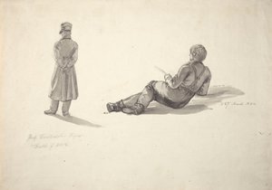 Caspar David Friedrich; pescador de Johan Christian Dahl