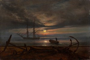 Costa Dinamarquesa à luz da Lua de Johan Christian Dahl
