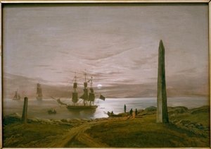 Paisagem do fiorde pelo luar de Johan Christian Dahl