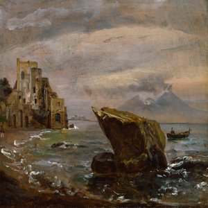 Paisagem costeira perto de Posillipo de Johan Christian Dahl