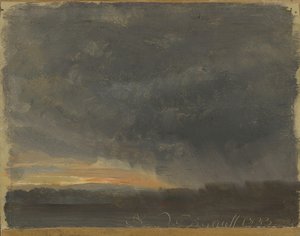 Nuvens de tempestade com chuva de Johan Christian Dahl