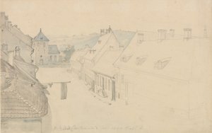 A Igreja do Nosso Salvador, em Christiania, vista de Grensen de Johan Christian Dahl