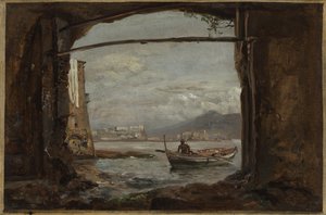 Vista de uma gruta perto de Posillipo de Johan Christian Dahl