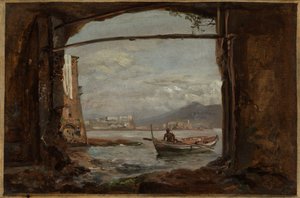 Vista de uma gruta perto de Posillipo de Johan Christian Dahl