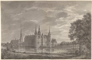 Vista do Castelo de Frederiksborg a partir do nordeste de Johan Christian Dahl