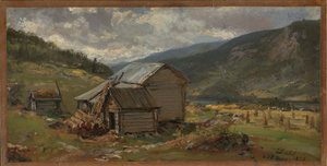 Vista de Hjelle, em Valdres de Johan Christian Dahl