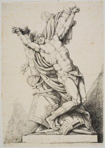 Guerreiro nu amarrado a uma árvore (Spartacus?) de Johan Christoph Petzold
