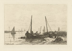 Vista do Zuiderzee perto de Spakenburg de Johan Conrad Greive
