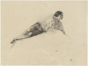 Estudo de um jovem reclinável de Johan Daniël Koelman