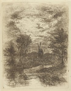 paisagem com moinho de Johan Frederik Croockewit