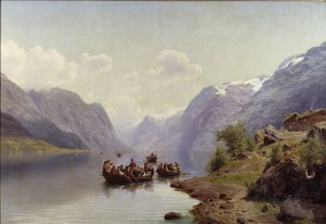 Escolta nupcial no Fiord Hardanger, 1865