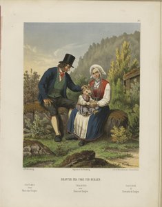 Ilustração retirada do livro Udvalgte norske Nationaldragter de autor desconhecido e publicada por Chr. Tønsberg (não, [1861])