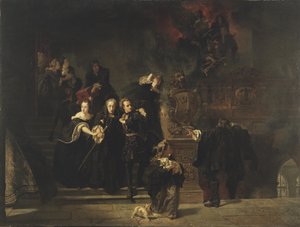 O fogo no palácio real, Estocolmo, 7 de maio de 1697, 1862-66 de Johan Fredrik Hockert