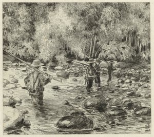Soldados a vaguear pelo rio de Johan Gerard Sinia