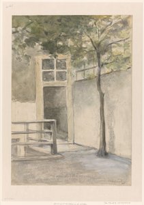 Vista de um pátio do estúdio do artista na Kazernestraat em Haia de Johan Hendrik Weissenbruch (signed by artist)
