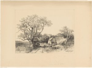 Paisagem com casa de campo